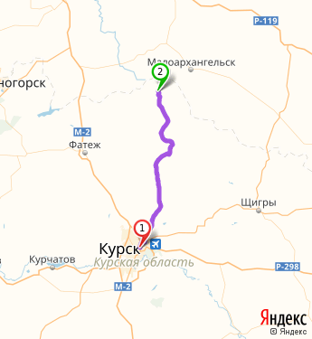 Курск рыльск маршрут карта