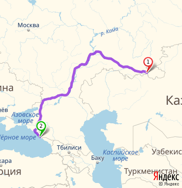 Маршрут из Орска в Сочи