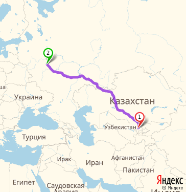 Маршрут из Ташкента в Москву