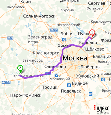 Москва щелково расстояние карта