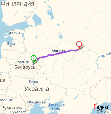 Маршрут из Дзержинска в Могилев