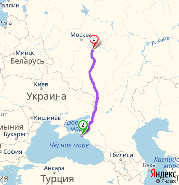 Маршрут из Рязани в Новороссийск