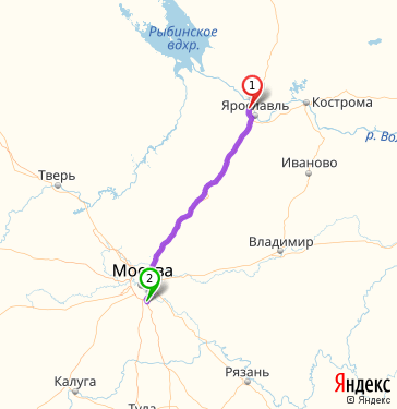 Маршрут из Ярославля в Видное