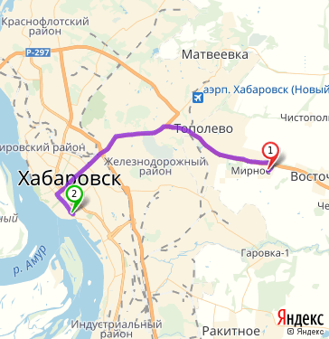 Маршрут из Мирного в Хабаровск