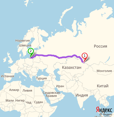 Маршрут из Рубцовска в Калининград