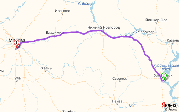 Саранск нижний новгород карта