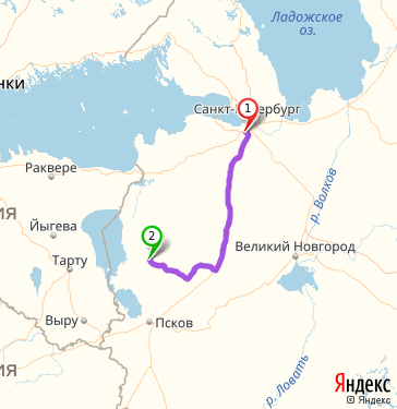 Маршрут из Санкт-Петербурга в Надозерье (первомайское волость)