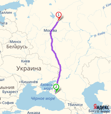 Маршрут из Ярославля в Горячий Ключ