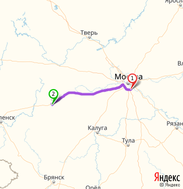 Маршрут из Москвы в Вязьму