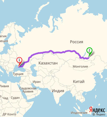 Маршрут из Симферополя в Читу