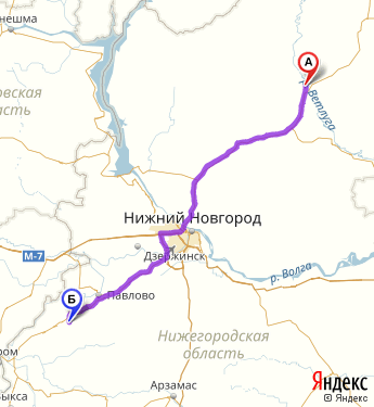 Маршрут по Нижегородской области