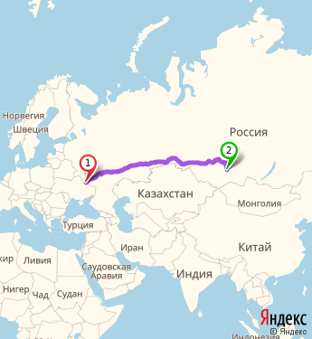 Маршрут из Белгорода в Абакан