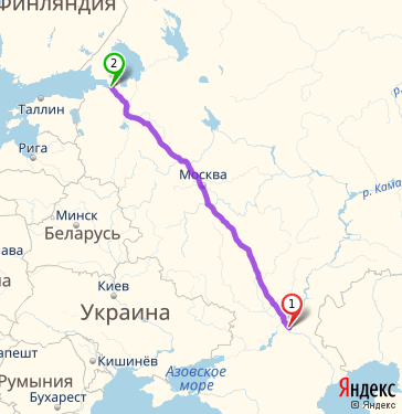 Маршрут из Волгограда в Санкт-Петербург