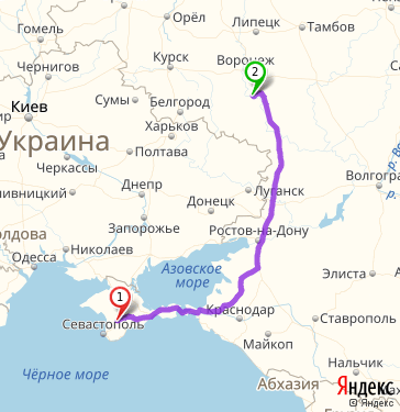 Маршрут из Симферополя в Лиски