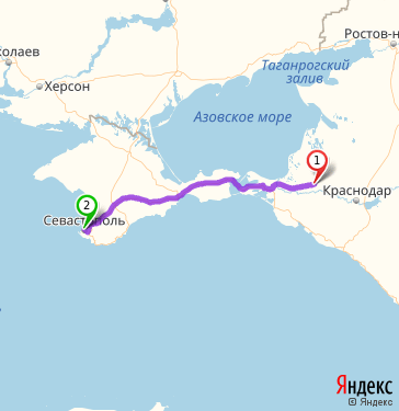 На машине азовское море расстояние