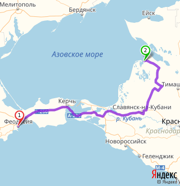 На машине азовское море расстояние