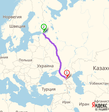 Маршрут из Нальчика в Санкт-Петербург