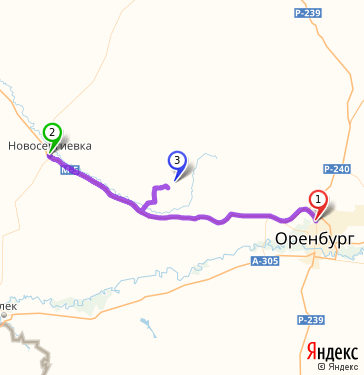 Маршрут из Оренбурга в Новосергиевку