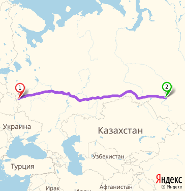Маршрут из Смоленска в Новосибирск