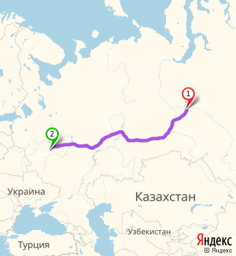 Маршрут из Нефтеюганска в Москву