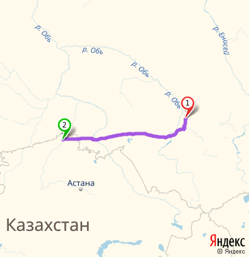 Маршрут из Томска в Петропавловск