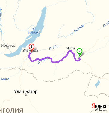 Маршрут из Улан-Удэ в Амитхашу