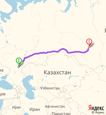 Маршрут из Томска в Рыбинку