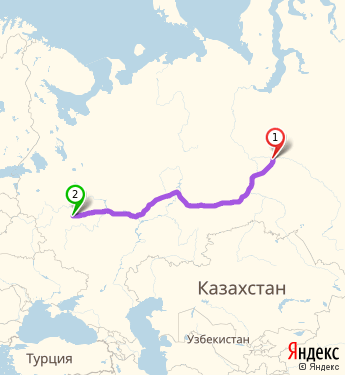 Маршрут из Нефтеюганска в Москву