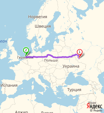 Маршрут из Курска в Амстердам