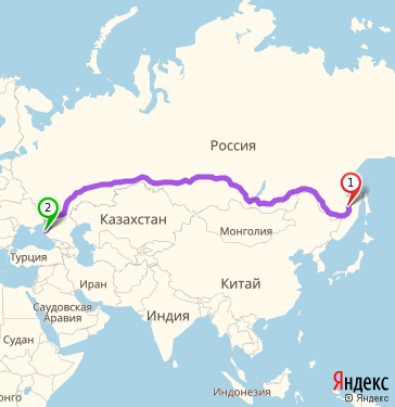 Маршрут из Комсомольска-на-Амуре в Краснодар