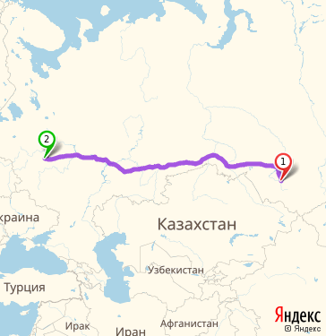 Маршрут из Барнаула в Химки