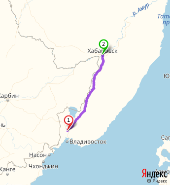 Трасса хабаровск владивосток карта