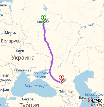 Маршрут из Пятигорска в Москву