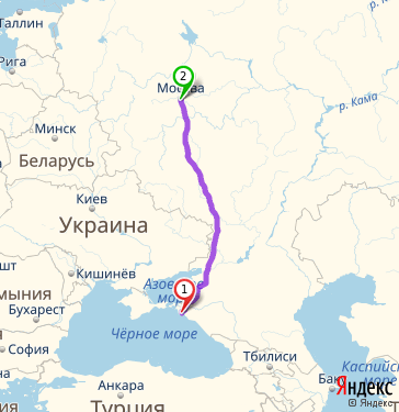 Маршрут из Новороссийска в Москву
