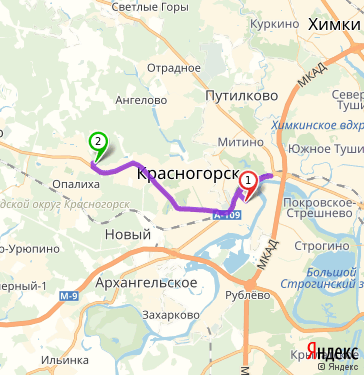 Опалиха красногорск карта