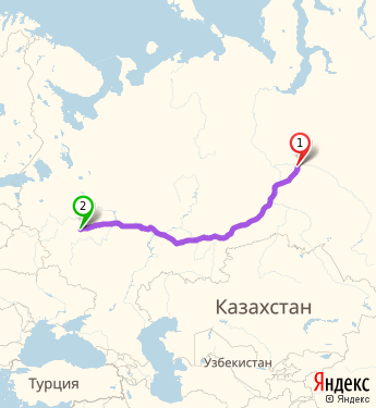 Маршрут из Нефтеюганска или Сургут в Москву