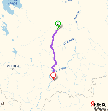Маршрут из Тольятти в Сыктывкар