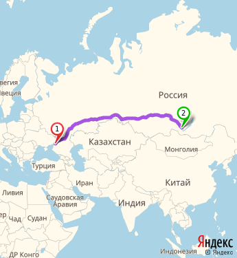 Маршрут из Ростова-на-Дону в Иркутск