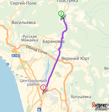 Маршрут по Сочи