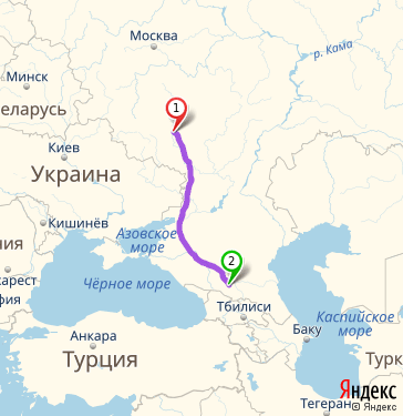 Маршрут из Воронежа в Нальчика