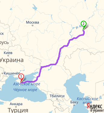 Маршрут из Симферополя в Альметьевск