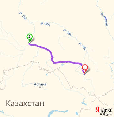 Маршрут из Барнаула в Тобольск