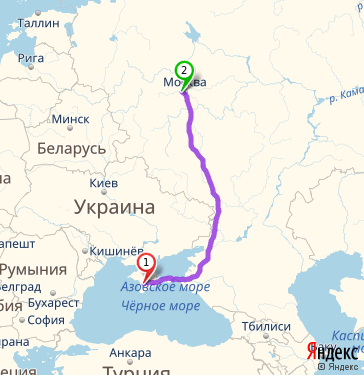 Маршрут из Симферополя в Рабочий посёлок Заречье