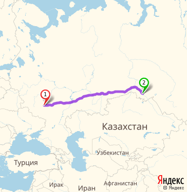 Маршрут из Липецка в Омск