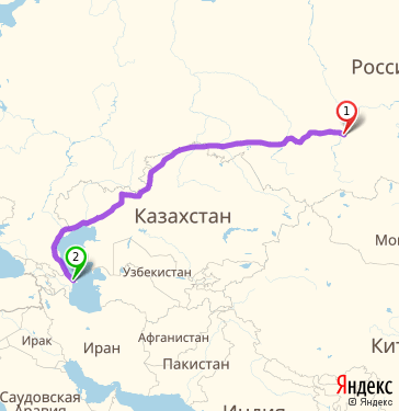 Маршрут из Красноярска в Баку