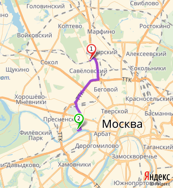 Маршрут по Москве