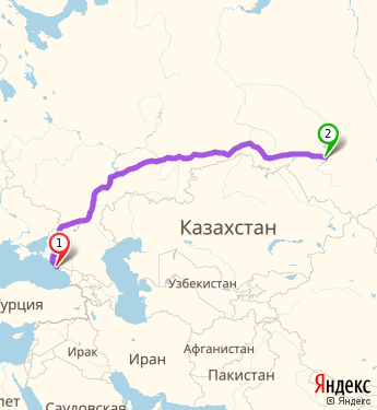 Маршрут из Сочи в Новосибирск