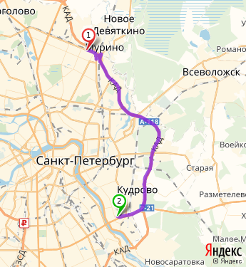 Маршрут по Санкт-Петербургу