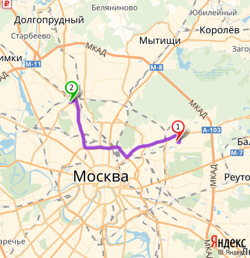 Маршрут по Москве