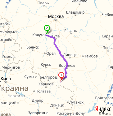 Маршрут из Ливенки в Калугу